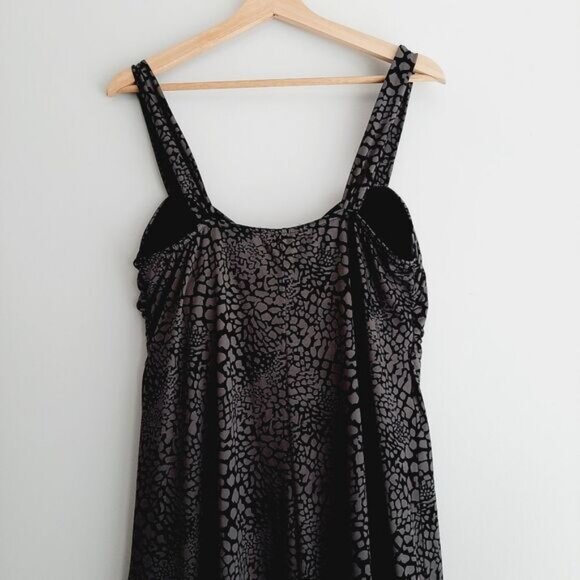 GEORGE Stretchy Fitted Babydoll Style Mini Dress Abstract Animal Print Sz XL - Picture 11 of 15